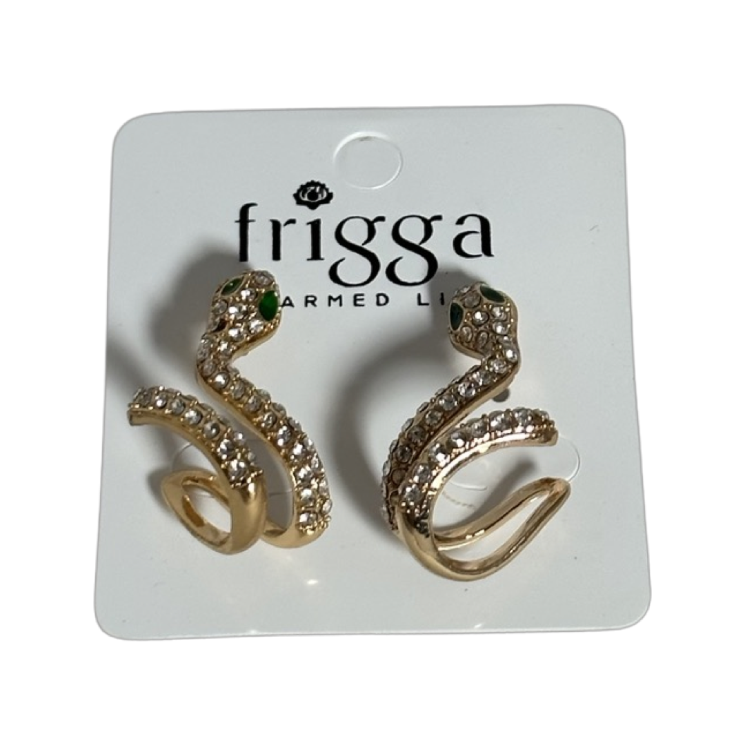 Snake Earrings with green stone Frigga PH