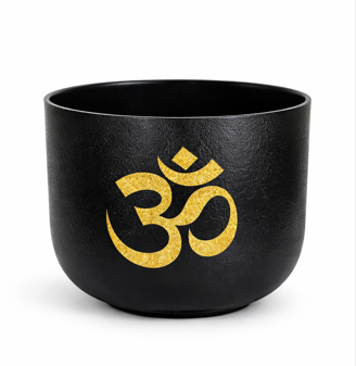 Crystal Singing Bowl with OM Symbol