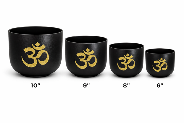 Crystal Singing Bowl with OM Symbol