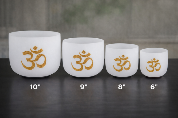 Crystal Singing Bowl with OM Symbol