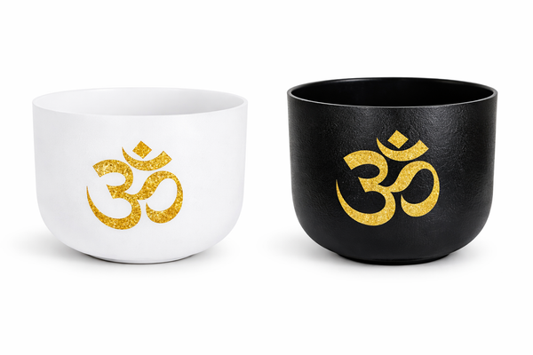 Crystal Singing Bowl with OM Symbol