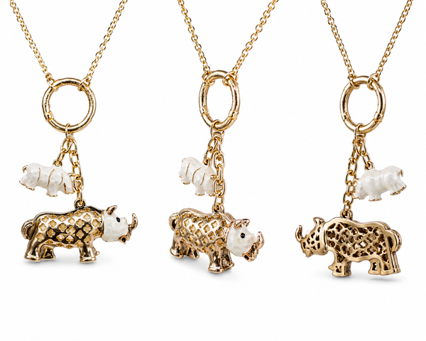 Rhino Necklace Ivory