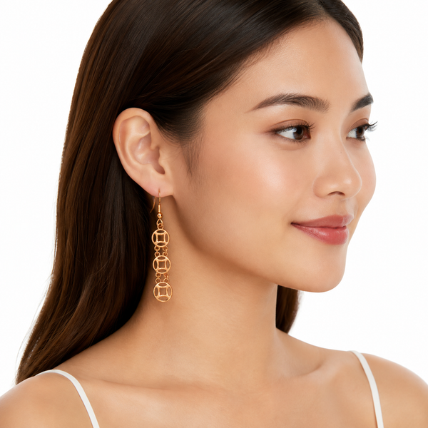 3 Coin Drop Earrings