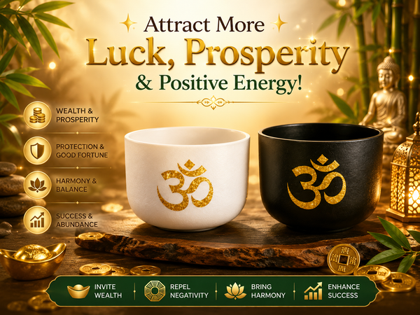 Crystal Singing Bowl with OM Symbol