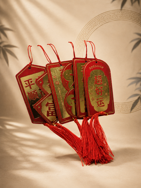 Style 1 - Good luck Decor  6PCS/pack plus Tassle (H-9.5CM W-4.5CM)