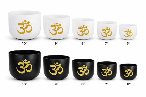 Crystal Singing Bowl with OM Symbol