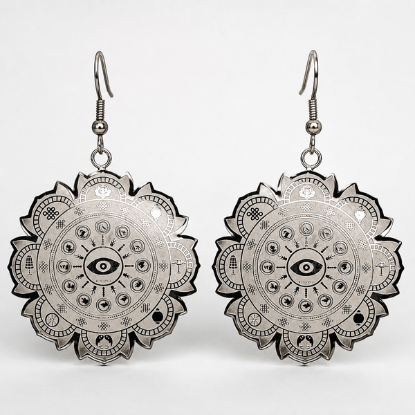 Dangling Earrings with 8 Auspicious & Mantra Protection