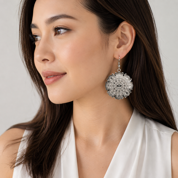 Dangling Earrings with 8 Auspicious & Mantra Protection