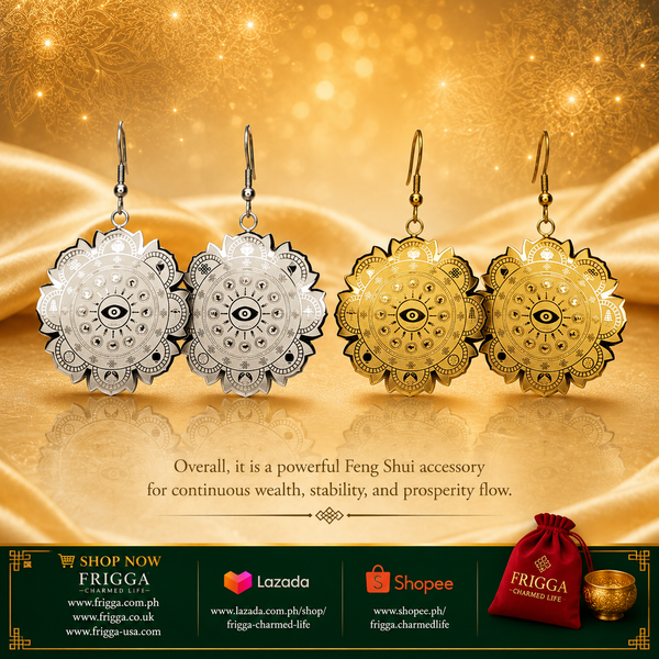 Dangling Earrings with 8 Auspicious & Mantra Protection