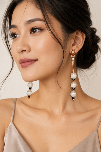 Mystic Knot Earrings with Drop Beads