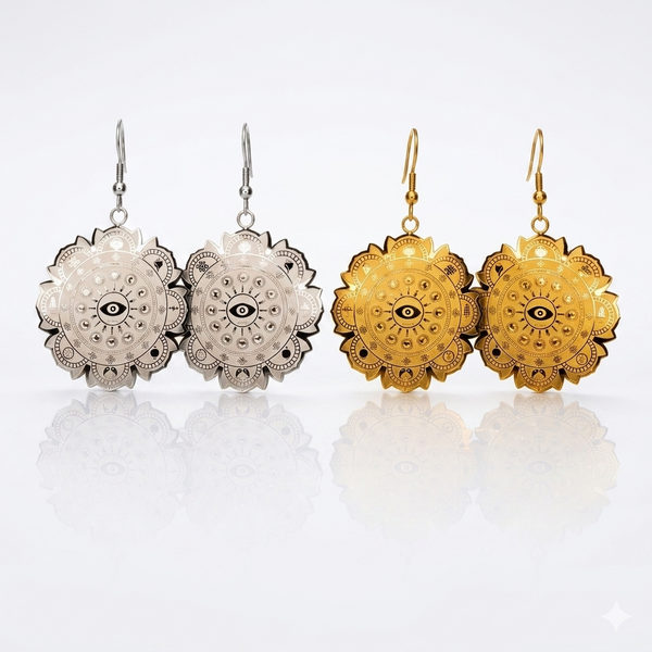 Dangling Earrings with 8 Auspicious & Mantra Protection