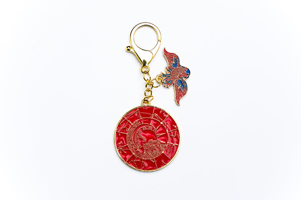 Crimson Phoenix Lunar Mansions Harmonizing Keychain