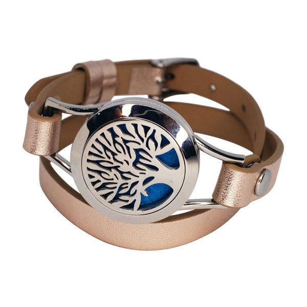 Brown Leather Tree of Life Bracelet