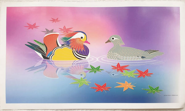 Lámina de patos mandarines